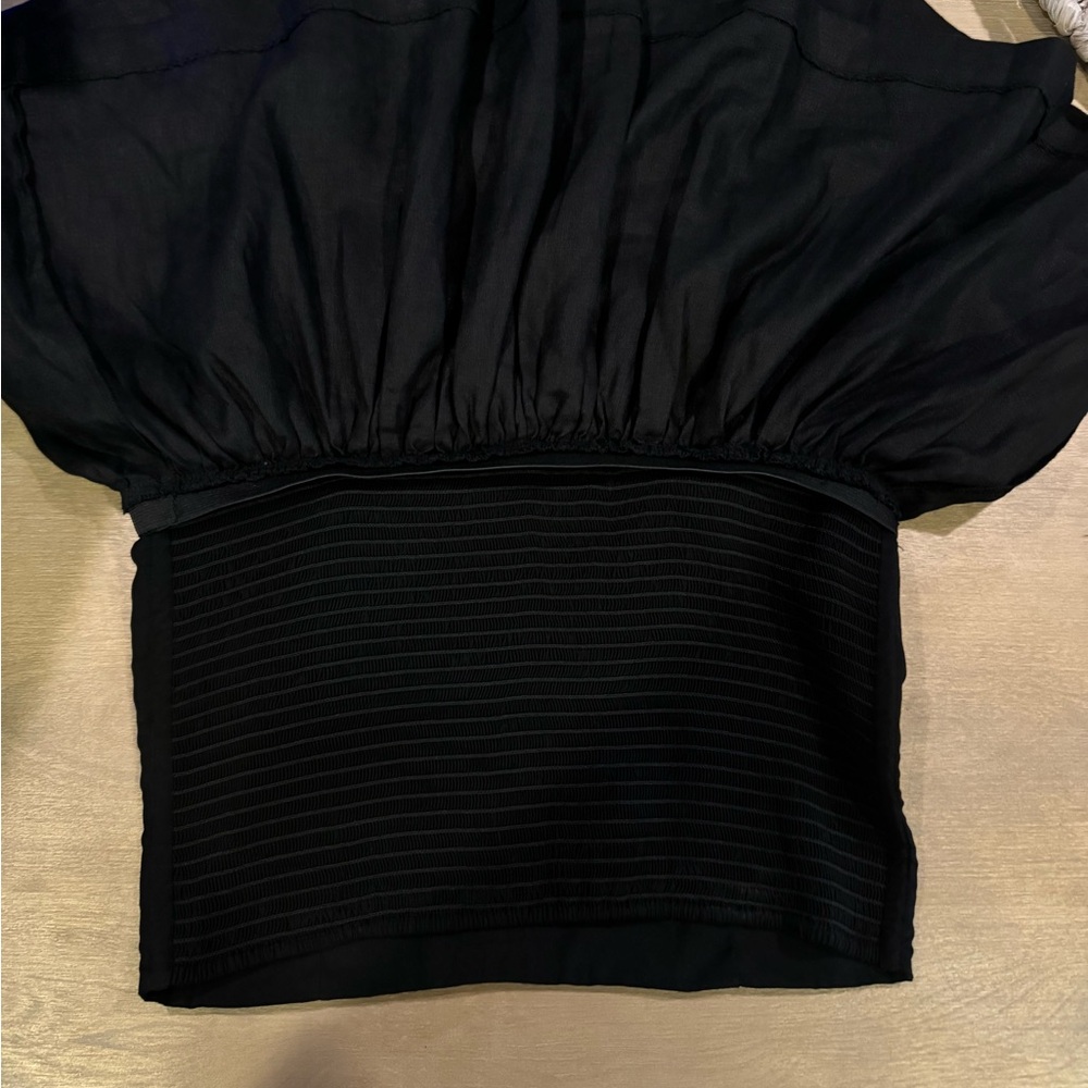 Reformation Carina Linen Top In Black - Picture 2 of 3